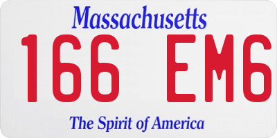 MA license plate 166EM6