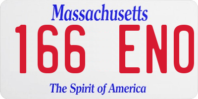 MA license plate 166EN0