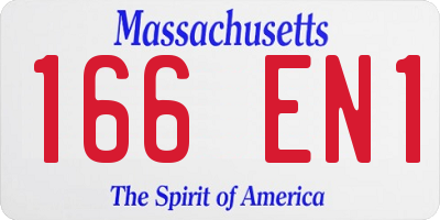 MA license plate 166EN1