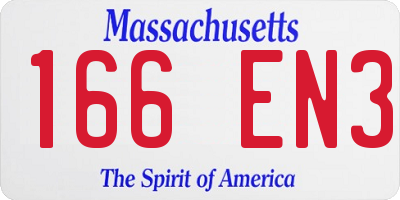 MA license plate 166EN3
