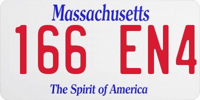 MA license plate 166EN4