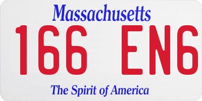 MA license plate 166EN6