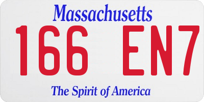 MA license plate 166EN7