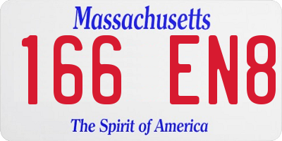 MA license plate 166EN8