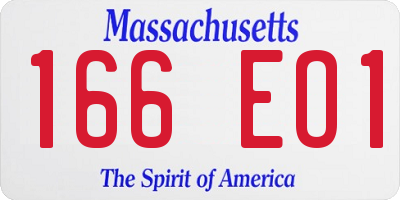 MA license plate 166EO1