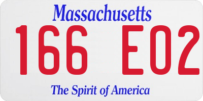 MA license plate 166EO2
