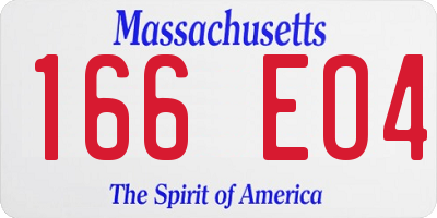 MA license plate 166EO4