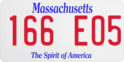 MA license plate 166EO5