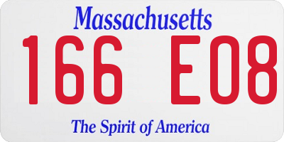 MA license plate 166EO8