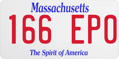 MA license plate 166EP0