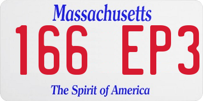 MA license plate 166EP3
