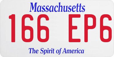 MA license plate 166EP6