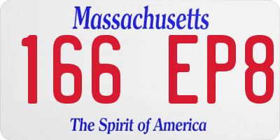 MA license plate 166EP8