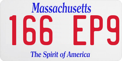 MA license plate 166EP9