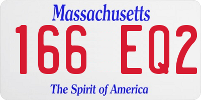 MA license plate 166EQ2