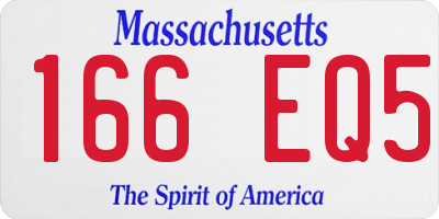 MA license plate 166EQ5