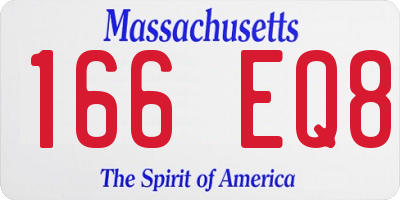 MA license plate 166EQ8