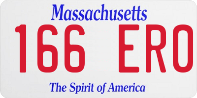 MA license plate 166ER0
