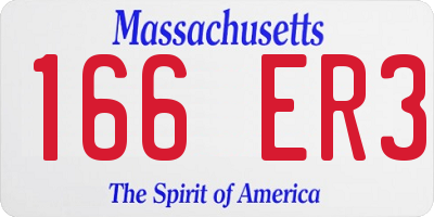 MA license plate 166ER3