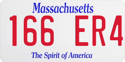 MA license plate 166ER4