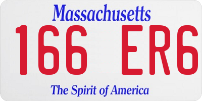 MA license plate 166ER6