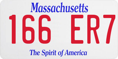 MA license plate 166ER7