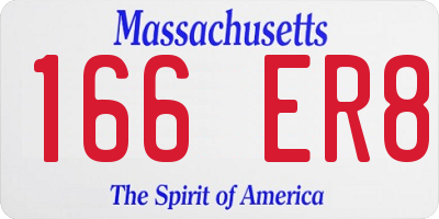 MA license plate 166ER8