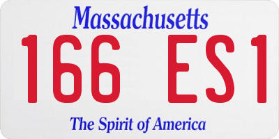 MA license plate 166ES1