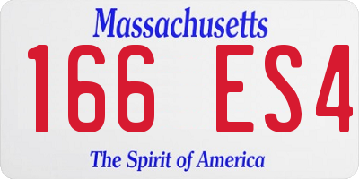 MA license plate 166ES4