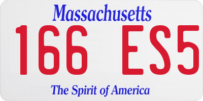 MA license plate 166ES5