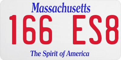 MA license plate 166ES8