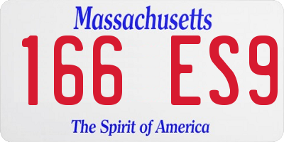 MA license plate 166ES9