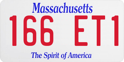 MA license plate 166ET1