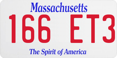 MA license plate 166ET3