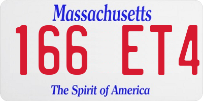 MA license plate 166ET4