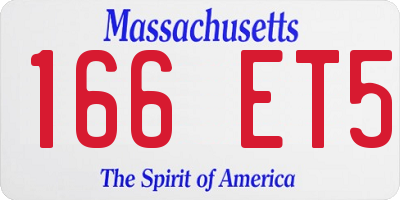 MA license plate 166ET5