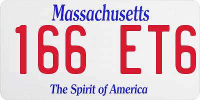 MA license plate 166ET6