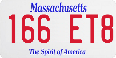 MA license plate 166ET8