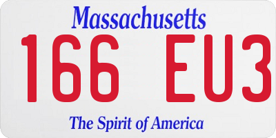 MA license plate 166EU3