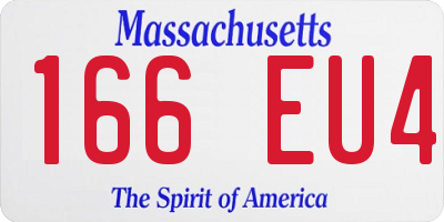 MA license plate 166EU4
