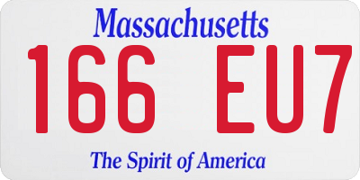 MA license plate 166EU7
