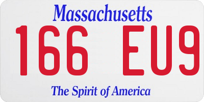MA license plate 166EU9