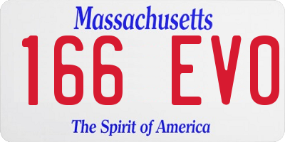 MA license plate 166EV0