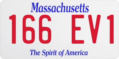 MA license plate 166EV1