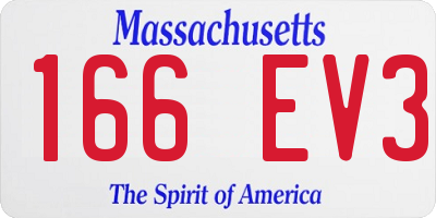 MA license plate 166EV3