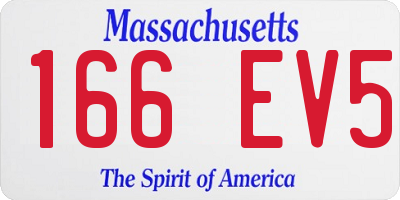 MA license plate 166EV5