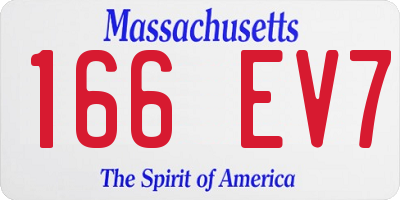 MA license plate 166EV7