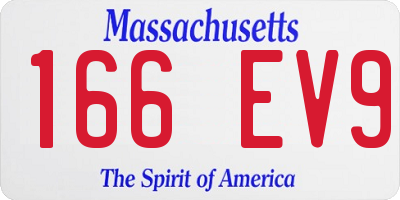 MA license plate 166EV9