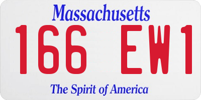 MA license plate 166EW1