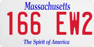 MA license plate 166EW2